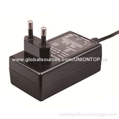 Universal 18W/24V/0.63A Interchangeable Plugin AC/DC Travel Adapter, USA/EU/AU/UK Plugs